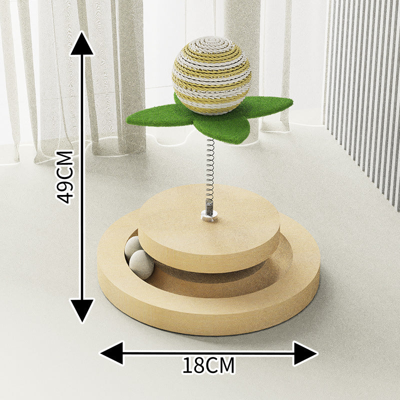 Spring Flower Cat Toy with Rolling Balls 49 x 18cm