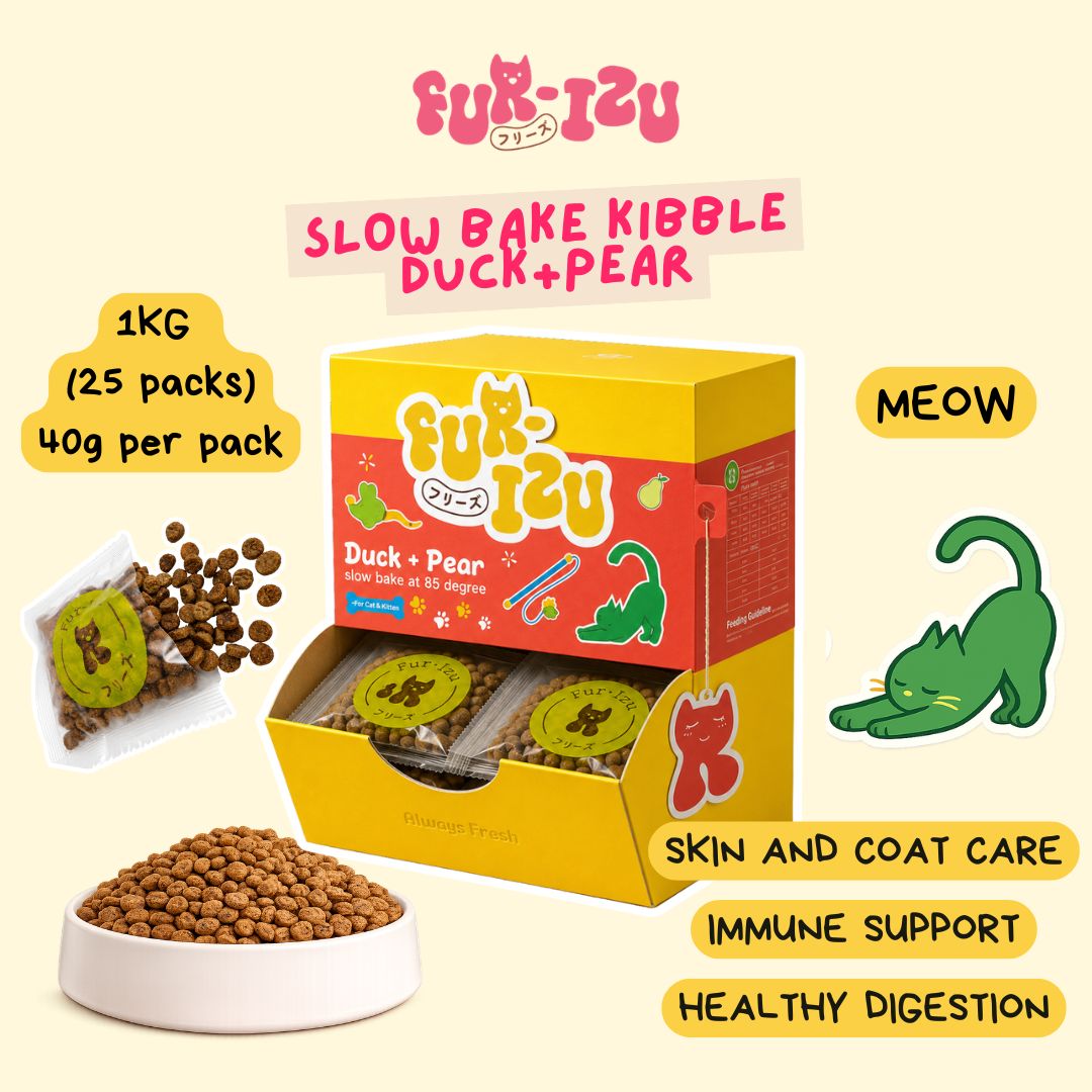 CAT KIBBLE 1KG - Slow-baked Duck & Pear - Super Premium Cat Food Hairball Skin Coat Immunity digestion support 低温烘培猫粮