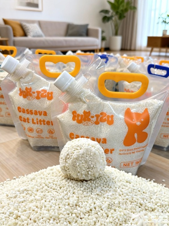 Cassava Cat litter Eco friendly 2.5kg - Fast Clumping & Odor Control with Multiple Flavors